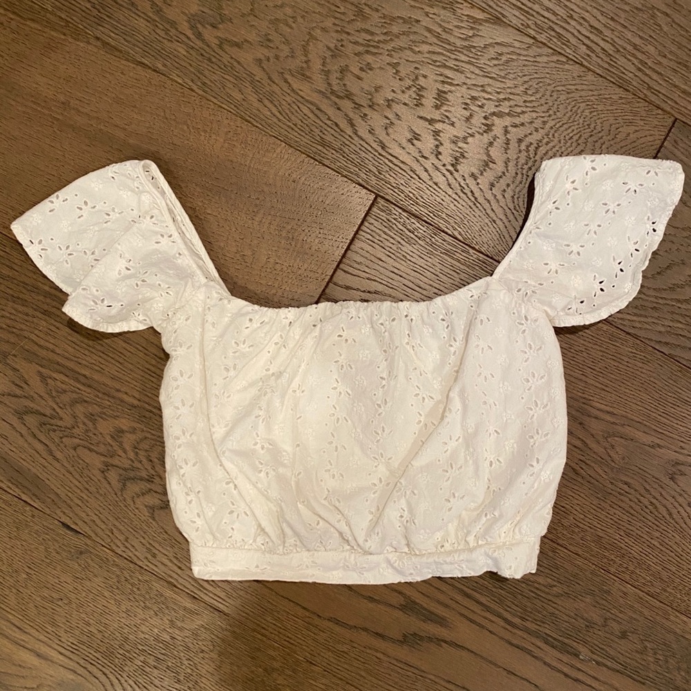 White Cropped Blouse